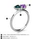 5 - Sasha Heart Shape London Blue Topaz & Pear Shape Amethyst 2 Stone Duo Ring 