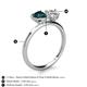 5 - Sasha Heart Shape London Blue Topaz & Pear Shape Forever Brilliant Moissanite 2 Stone Duo Ring 