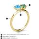 5 - Sasha Heart Shape Blue Topaz & Pear Shape Lab Created Alexandrite 2 Stone Duo Ring 