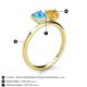 5 - Sasha Heart Shape Blue Topaz & Pear Shape Citrine 2 Stone Duo Ring 