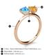 5 - Sasha Heart Shape Blue Topaz & Pear Shape Citrine 2 Stone Duo Ring 