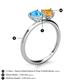 5 - Sasha Heart Shape Blue Topaz & Pear Shape Citrine 2 Stone Duo Ring 