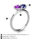 5 - Sasha Heart Shape Amethyst & Pear Shape Lab Created Blue Sapphire 2 Stone Duo Ring 