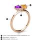 5 - Sasha Heart Shape Amethyst & Pear Shape Citrine 2 Stone Duo Ring 