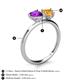 5 - Sasha Heart Shape Amethyst & Pear Shape Citrine 2 Stone Duo Ring 