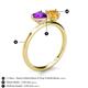5 - Sasha Heart Shape Amethyst & Pear Shape Citrine 2 Stone Duo Ring 