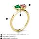5 - Sasha Heart Shape Lab Created Emerald & Pear Shape Pink Tourmaline 2 Stone Duo Ring 