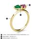 5 - Sasha Heart Shape Lab Created Emerald & Pear Shape Rhodolite Garnet 2 Stone Duo Ring 