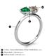 5 - Sasha Heart Shape Lab Created Emerald & Pear Shape Smoky Quartz 2 Stone Duo Ring 