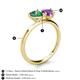 5 - Sasha Heart Shape Lab Created Alexandrite & Pear Shape Amethyst 2 Stone Duo Ring 