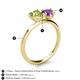 5 - Sasha Heart Shape Peridot & Pear Shape Amethyst 2 Stone Duo Ring 