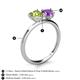 5 - Sasha Heart Shape Peridot & Pear Shape Amethyst 2 Stone Duo Ring 