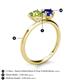 5 - Sasha Heart Shape Peridot & Pear Shape Lab Created Blue Sapphire 2 Stone Duo Ring 
