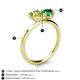 5 - Sasha Heart Shape Peridot & Pear Shape Lab Created Emerald 2 Stone Duo Ring 