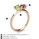 5 - Sasha Heart Shape Peridot & Pear Shape Rhodolite Garnet 2 Stone Duo Ring 