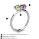 5 - Sasha Heart Shape Peridot & Pear Shape Rhodolite Garnet 2 Stone Duo Ring 