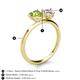 5 - Sasha Heart Shape Peridot & Pear Shape Forever Brilliant Moissanite 2 Stone Duo Ring 