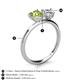 5 - Sasha Heart Shape Peridot & Pear Shape Forever Brilliant Moissanite 2 Stone Duo Ring 