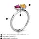 5 - Sasha Heart Shape Rhodolite Garnet & Pear Shape Citrine 2 Stone Duo Ring 