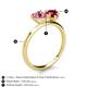 5 - Sasha Heart Shape Pink Tourmaline & Pear Shape Lab Created Ruby 2 Stone Duo Ring 