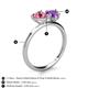 5 - Sasha Heart Shape Pink Tourmaline & Pear Shape Amethyst 2 Stone Duo Ring 