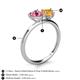 5 - Sasha Heart Shape Pink Tourmaline & Pear Shape Citrine 2 Stone Duo Ring 