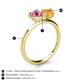 5 - Sasha Heart Shape Pink Tourmaline & Pear Shape Citrine 2 Stone Duo Ring 