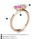 5 - Sasha IGI Certified Pear Shape Lab Grown Diamond & Heart Shape Lab Created Pink Sapphire 2 Stone Duo Ring 