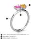 5 - Sasha Heart Shape Lab Created Pink Sapphire & Pear Shape Citrine 2 Stone Duo Ring 