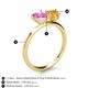 5 - Sasha Heart Shape Lab Created Pink Sapphire & Pear Shape Citrine 2 Stone Duo Ring 