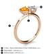 5 - Sasha Heart Shape Citrine & Pear Shape Forever Brilliant Moissanite 2 Stone Duo Ring 