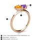 5 - Sasha Heart Shape Citrine & Pear Shape Amethyst 2 Stone Duo Ring 