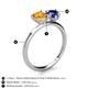 5 - Sasha Heart Shape Citrine & Pear Shape Lab Created Blue Sapphire 2 Stone Duo Ring 