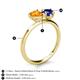 5 - Sasha Heart Shape Citrine & Pear Shape Lab Created Blue Sapphire 2 Stone Duo Ring 