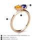 5 - Sasha Heart Shape Citrine & Pear Shape Lab Created Blue Sapphire 2 Stone Duo Ring 