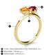 5 - Sasha Heart Shape Citrine & Pear Shape Lab Created Ruby 2 Stone Duo Ring 