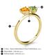 5 - Sasha Heart Shape Citrine & Pear Shape Peridot 2 Stone Duo Ring 