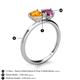 5 - Sasha Heart Shape Citrine & Pear Shape Rhodolite Garnet 2 Stone Duo Ring 