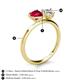 5 - Sasha Heart Shape Lab Created Ruby & Pear Shape Forever One Moissanite 2 Stone Duo Ring 