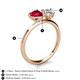 5 - Sasha Heart Shape Lab Created Ruby & Pear Shape Forever One Moissanite 2 Stone Duo Ring 