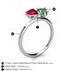 5 - Sasha Heart & Pear Shape Created Ruby & Created Alexandrite 2 Stone Duo Ring 
