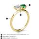 5 - Sasha Heart & Pear Shape Created White Sapphire & Created Emerald 2 Stone Duo Ring 
