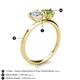 5 - Sasha Heart Shape Lab Created White Sapphire & Pear Shape Peridot 2 Stone Duo Ring 