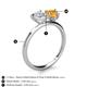 5 - Sasha Heart Shape Lab Created White Sapphire & Pear Shape Citrine 2 Stone Duo Ring 