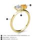 5 - Sasha Heart Shape Lab Created White Sapphire & Pear Shape Citrine 2 Stone Duo Ring 