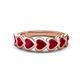 1 - Taanvi 2.52 ctw Lab Created Ruby Heart Shape (4.00 mm) 7 Stone Demi Wedding Band 