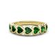 1 - Taanvi 1.47 ctw Lab Created Emerald Heart Shape (4.00 mm) 7 Stone Demi Wedding Band 