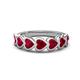 1 - Taanvi 2.52 ctw Lab Created Ruby Heart Shape (4.00 mm) 7 Stone Demi Wedding Band 