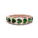 1 - Taanvi 1.47 ctw Lab Created Emerald Heart Shape (4.00 mm) 7 Stone Demi Wedding Band 