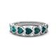 1 - Taanvi 2.24 ctw London Blue Topaz Heart Shape (4.00 mm) 7 Stone Demi Wedding Band 